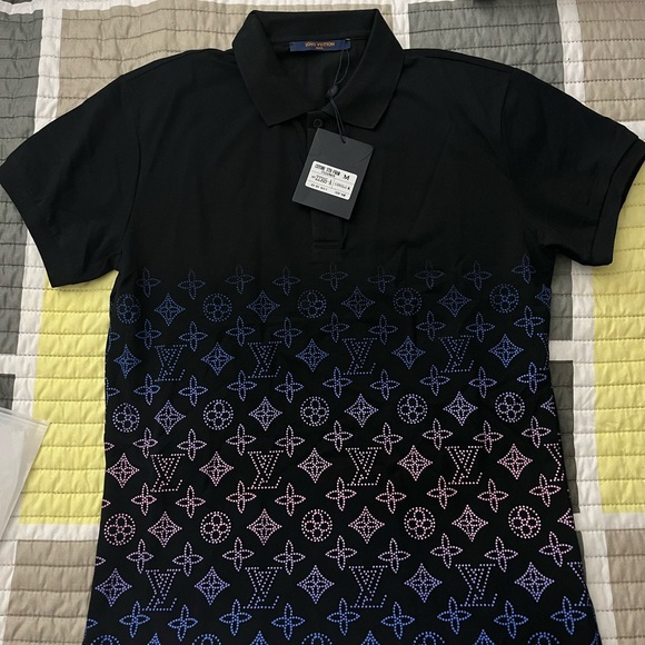 Louis Vuitton Black and Blue Men's Polo Shirt - Picture 1 of 4